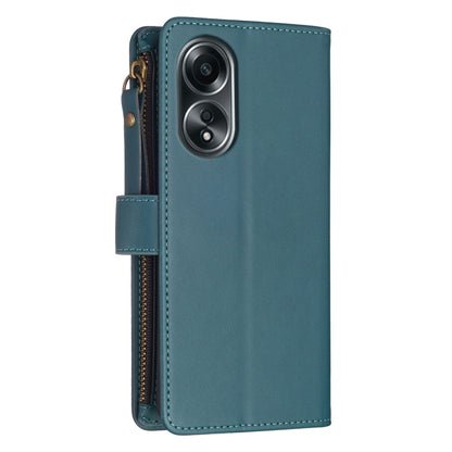 Zipper wallet phone case with camera cutout, teal blue, wrist strap