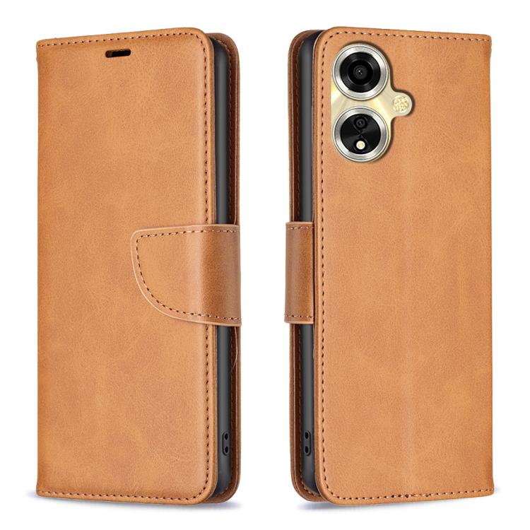 Lambskin Texture Leather Phone Case, For OPPO A59 5G