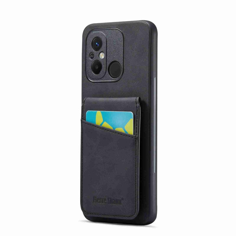 Dark navy PU phone case with card holder pocket and camera cutout for back protection
