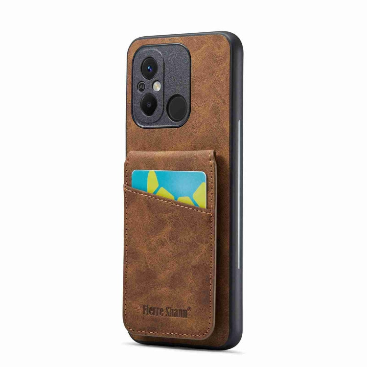 Brown PU phone case with card holder pocket and camera cutout for back protection