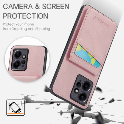 Pink phone case with vertical card pocket and multi-lens camera cutouts