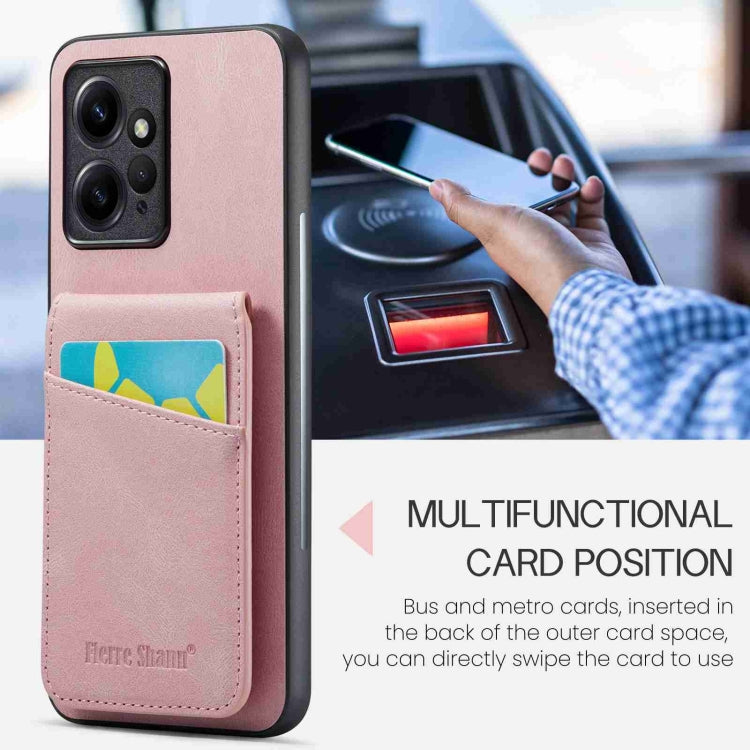 Pink phone card holder case with front card pocket and side button cutout