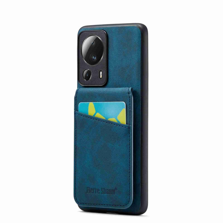 Teal card holder phone case with front camera cutout and front card pocket