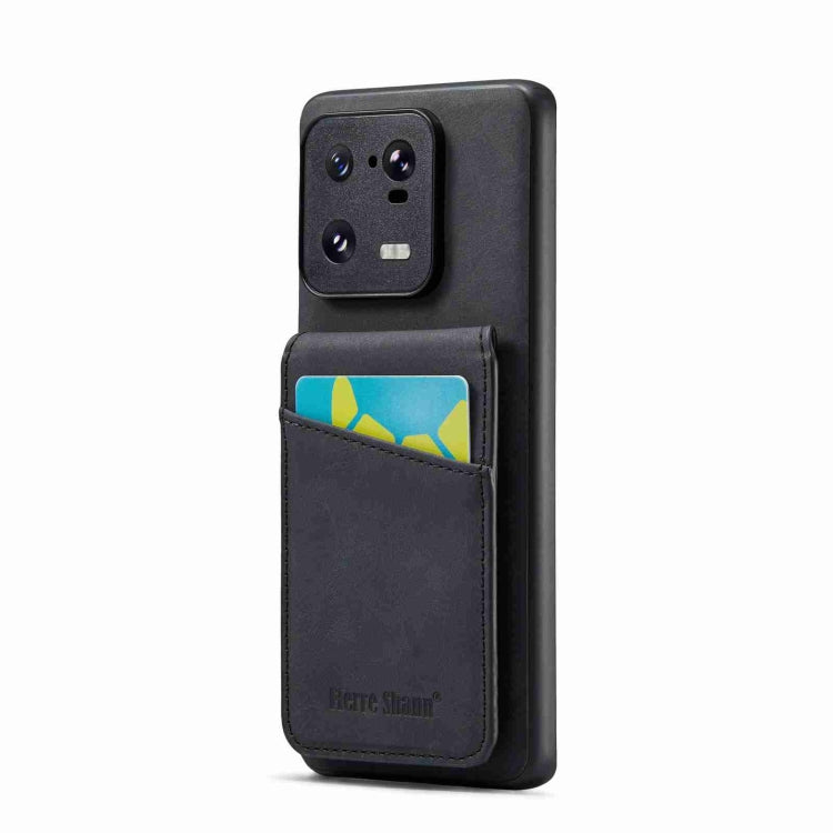 Black card holder phone case with front camera cutout and front card pocket