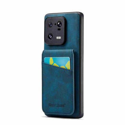 Dark teal card holder phone case with front camera cutout and card pocket