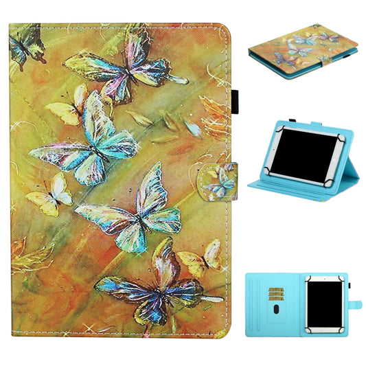 Butterfly leather flip tablet case with card slots and anti-skid strip