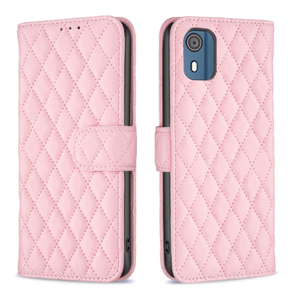 Diamond Lattice Wallet Flip Leather Phone Case, For Nokia C02