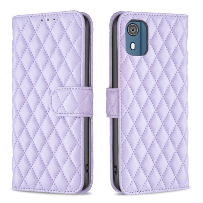 Diamond Lattice Wallet Flip Leather Phone Case, For Nokia C02