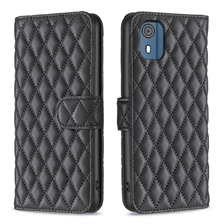 Diamond Lattice Wallet Flip Leather Phone Case, For Nokia C02