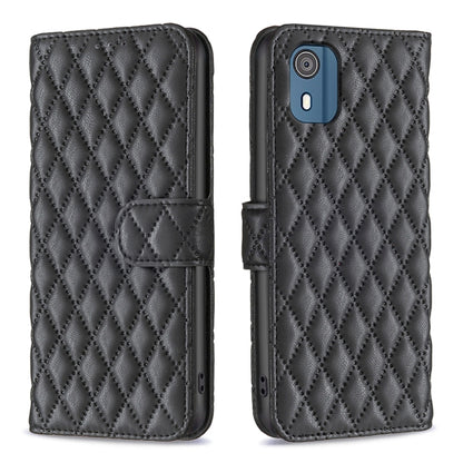 Diamond Lattice Wallet Flip Leather Phone Case, For Nokia C02