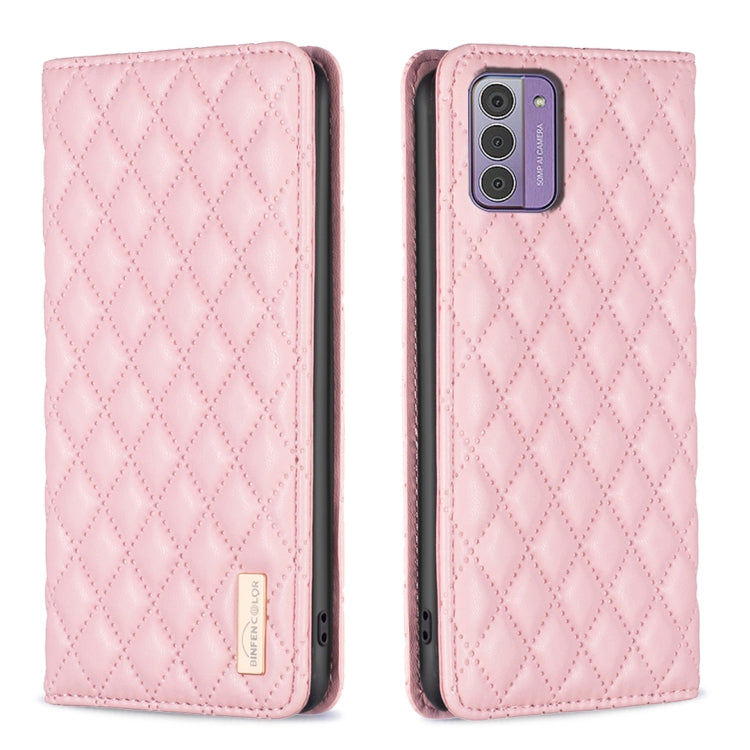 Diamond Lattice Magnetic Leather Flip Phone Case, For Nokia G42/G310