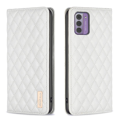 Diamond Lattice Magnetic Leather Flip Phone Case, For Nokia G42/G310