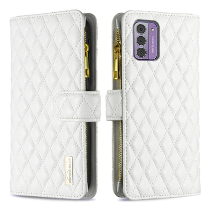 Diamond Lattice Zipper Wallet Leather Flip Phone Case, For Nokia G42/G310