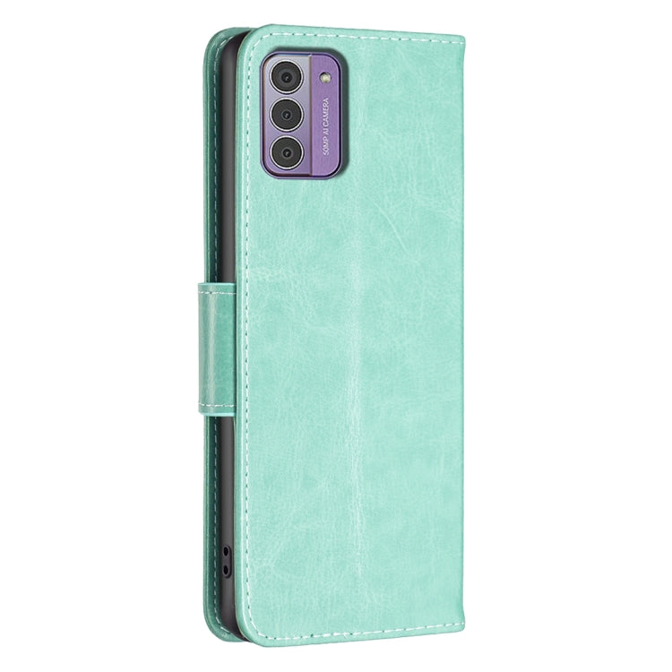 Embossing Two Butterflies Pattern Horizontal Flip PU Leather Case, For Nokia G42/G310