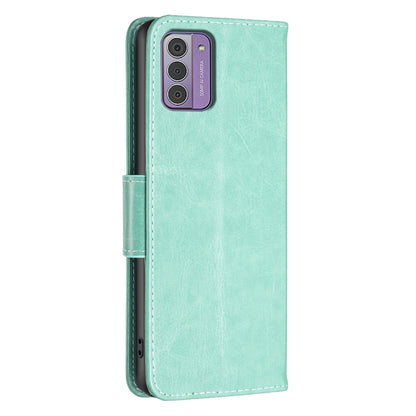 Embossing Two Butterflies Pattern Horizontal Flip PU Leather Case, For Nokia G42/G310