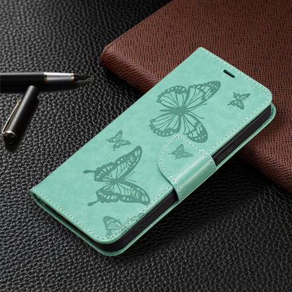 Embossing Two Butterflies Pattern Horizontal Flip PU Leather Case, For Nokia G42/G310