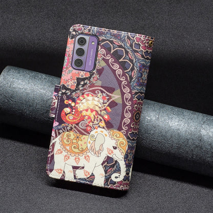 Colored Drawing Pattern Zipper Leather Phone Case, For Nokia G42/G310