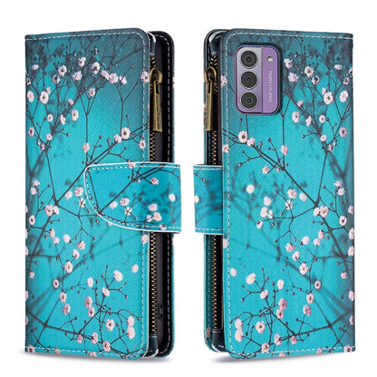 Colored Drawing Pattern Zipper Leather Phone Case, For Nokia G42/G310