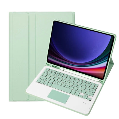 Mint green tablet keyboard case with pen holder, folio stand and TPU touch finish