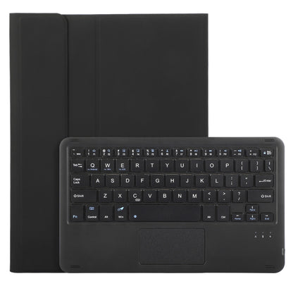 Black folio tablet case with built-in keyboard dock, front cover closed