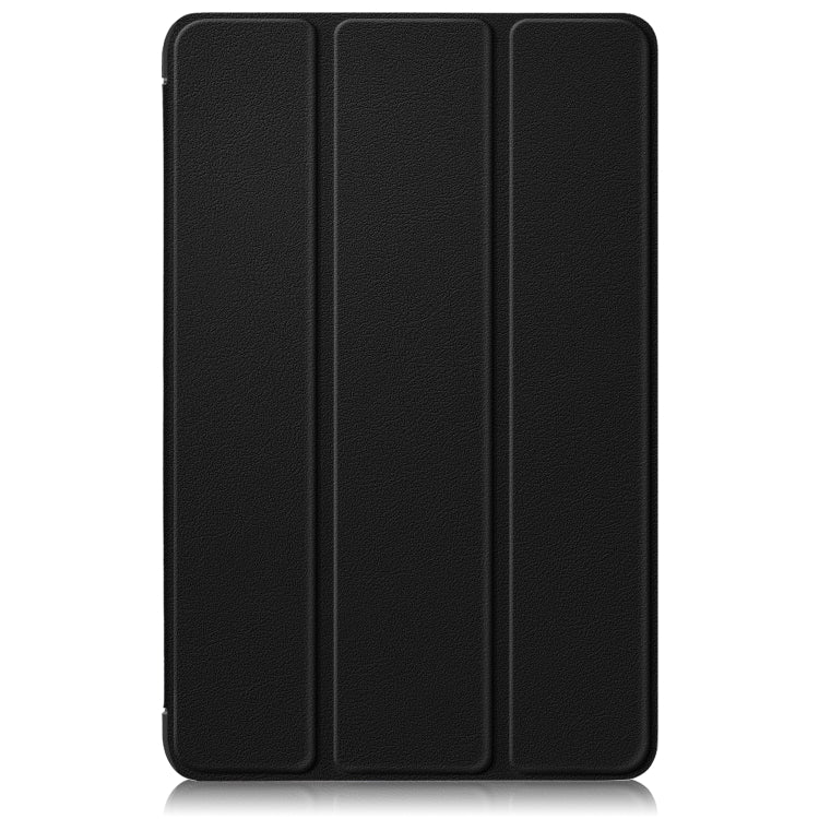 Black 3-panel leather tablet case for tablet front cover