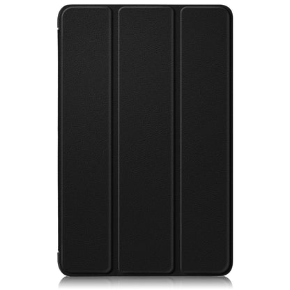 Black 3-panel leather tablet case for tablet front cover