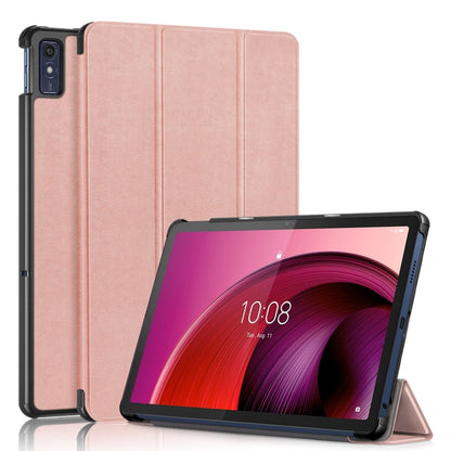 Pink 3-folding leather smart tablet case with stand cover