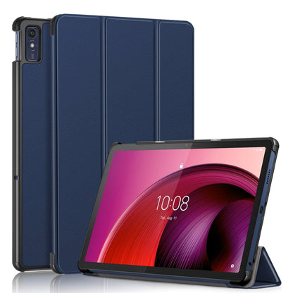Dark blue 3-folding leather smart tablet case with stand cover