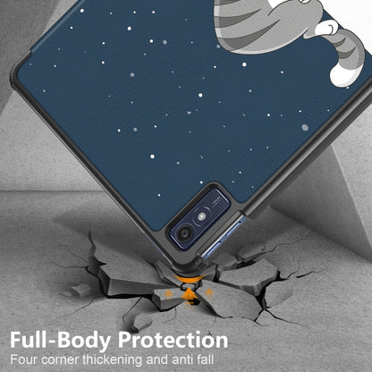 3-folding Magnetic Buckle Coloured Drawing Leather Smart Tablet Case, For Lenovo Tab M10 5G 10.6