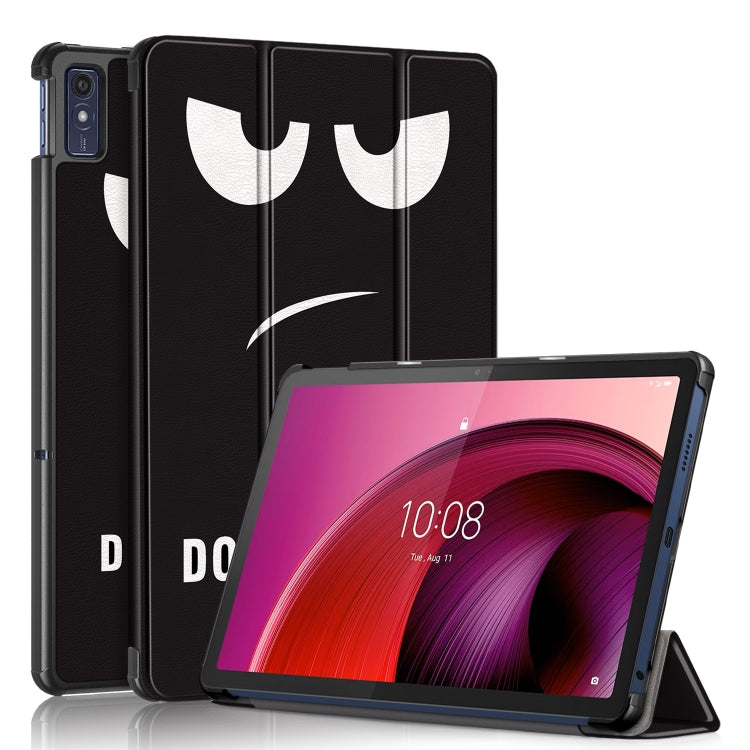 3-folding Magnetic Buckle Coloured Drawing Leather Smart Tablet Case, For Lenovo Tab M10 5G 10.6