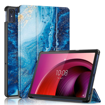 3-folding Magnetic Buckle Coloured Drawing Leather Smart Tablet Case, For Lenovo Tab M10 5G 10.6
