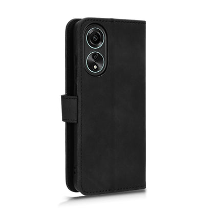 Magnetic flip leather phone case, black, with dual camera cutout and side strap