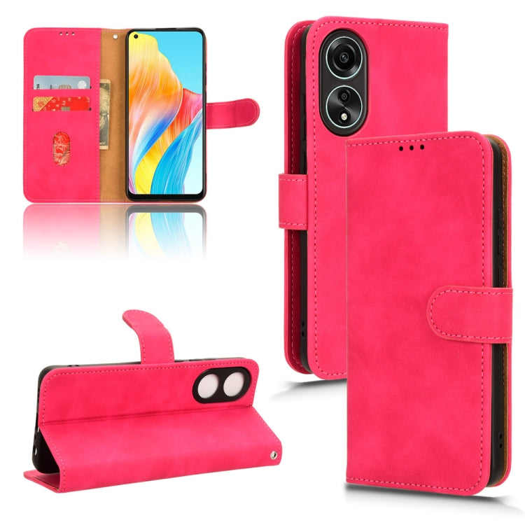 Magnetic flip leather phone case, rose red, open flip with stand and camera cutout