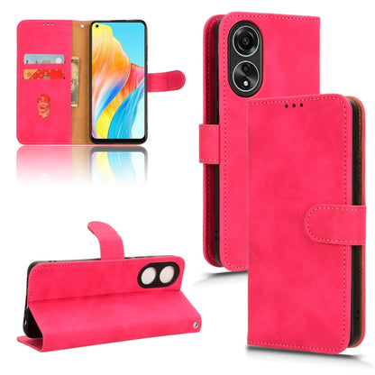 Magnetic flip leather phone case, rose red, open flip with stand and camera cutout