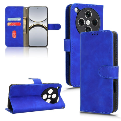 Magnetic flip leather phone case, blue with card slot and stand flap