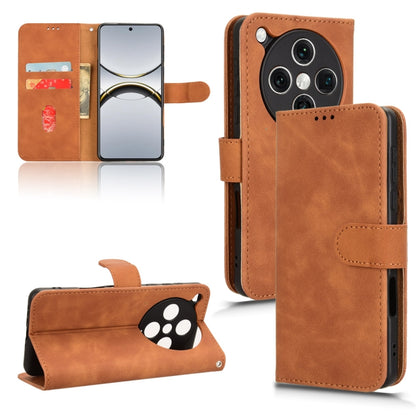 Magnetic flip leather phone case, brown with card slot and stand flap