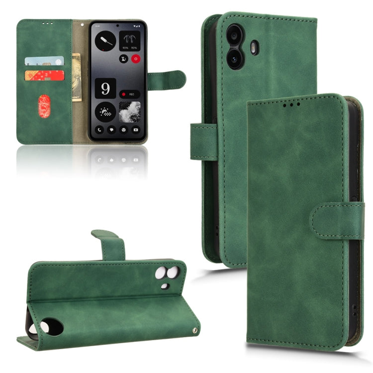 Green magnetic flip leather phone case with card slots and magnetic closure