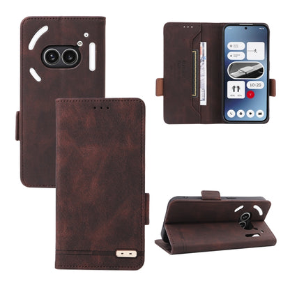 Magnetic clasp leather phone case, brown folio wallet with stand and camera cutout