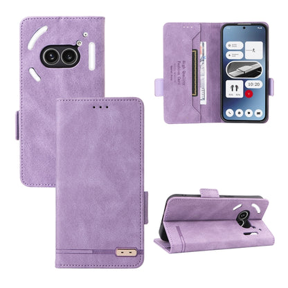 Magnetic clasp leather phone case, purple folio wallet with stand and camera cutout