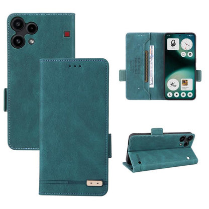 Magnetic clasp leather phone case with folio cover, turquoise teal
