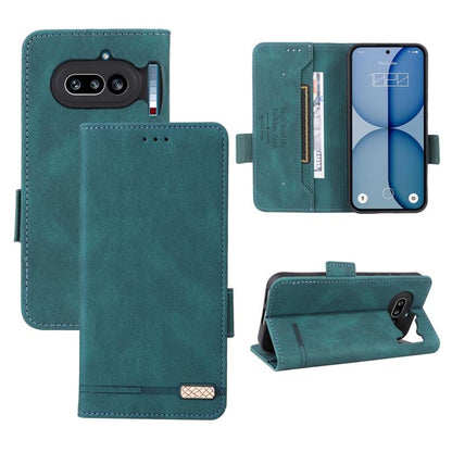 Magnetic clasp leather phone case with folio cover, teal blue-green