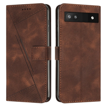 Brown leather-look phone folio case with perforated triangle panel and card slot