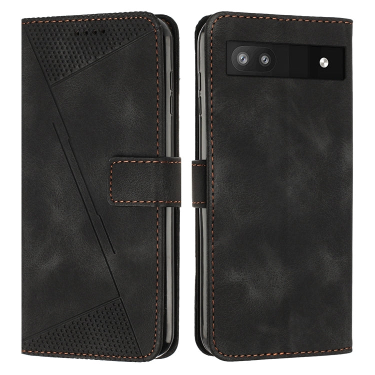 Black leather-look phone folio case with perforated triangle panel and card slot