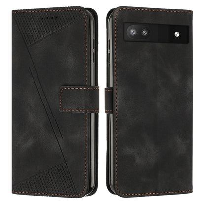 Black leather-look phone folio case with perforated triangle panel and card slot