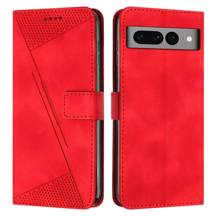 Red leather-look phone folio case with perforated triangle panel and card slot