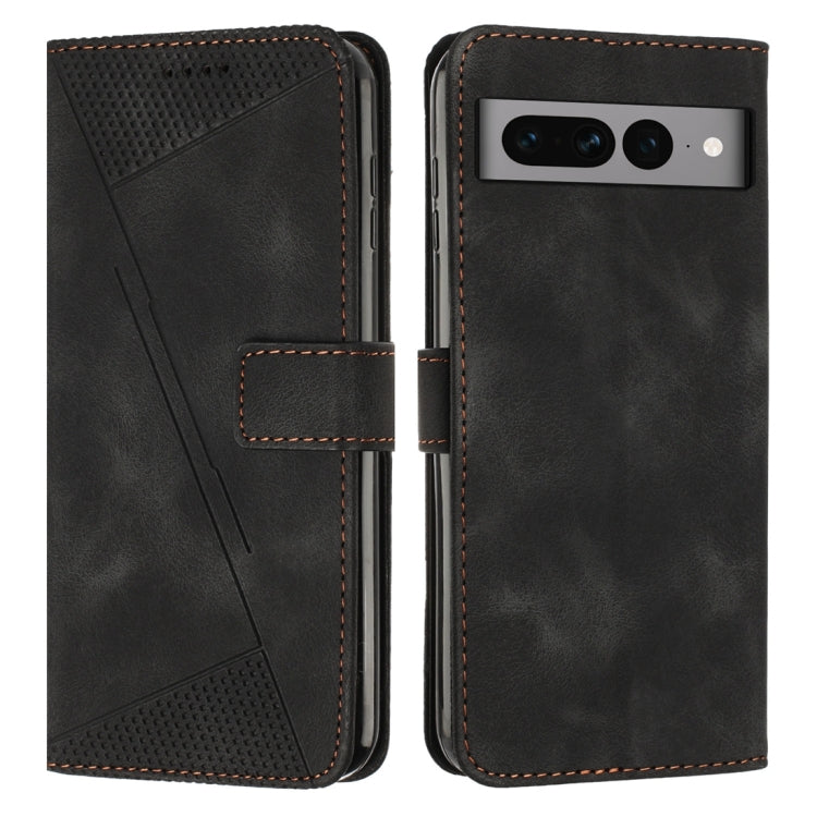 Black leather-look phone folio case with perforated triangle panel and card slot