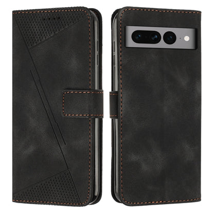 Black leather-look phone folio case with perforated triangle panel and card slot