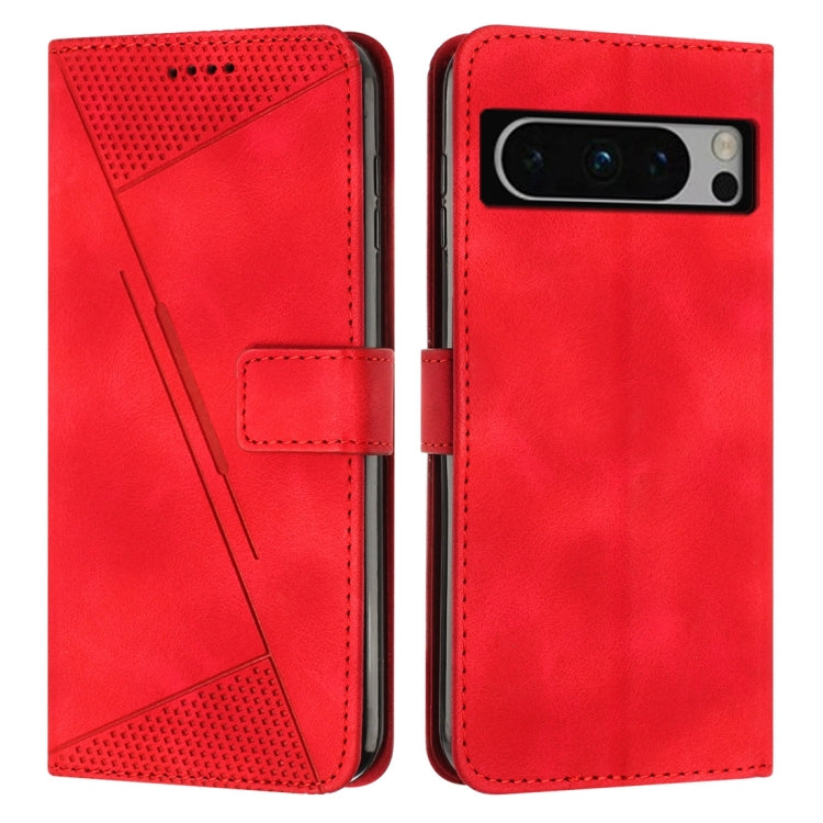 Red leather phone case showing front flip and back camera cutout