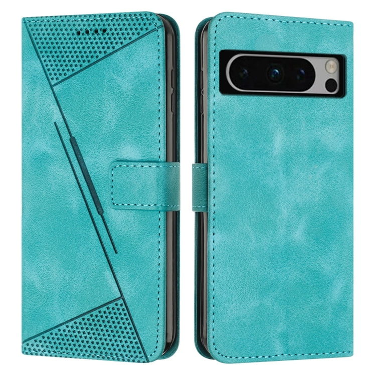 Teal leather phone case showing front flip and back camera cutout