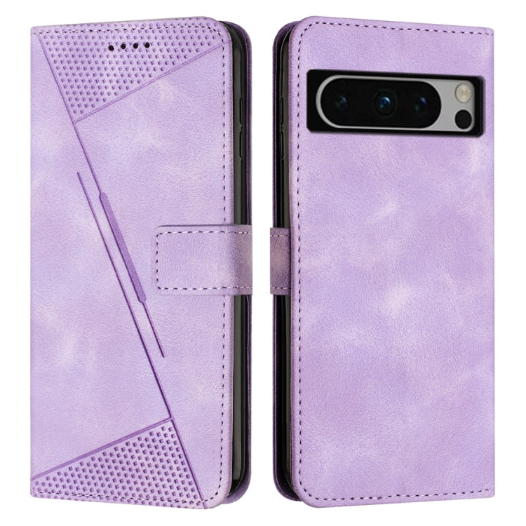 Purple leather phone case showing front flip and back camera cutout